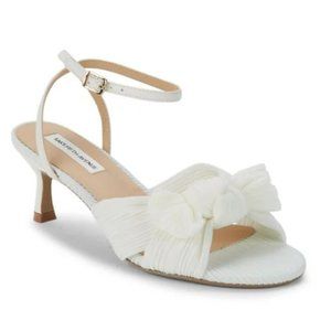 Sammy Bow-Knot Leather Kitten Heel Sandals